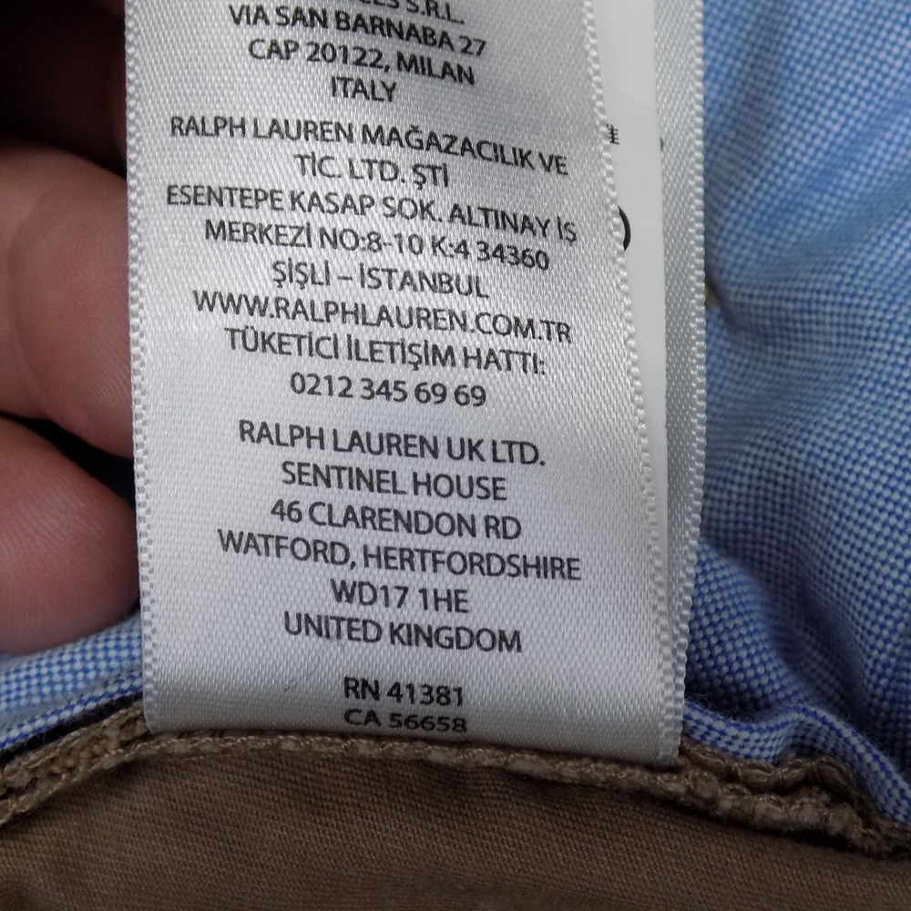 Polo Ralph Lauren Stretch Straight Fit Chinos Mens 33x32 Tan Casual Preppy - Picture 10 of 10
